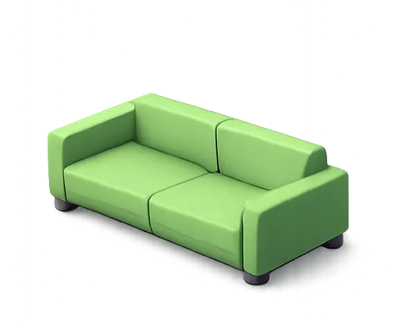 Sofa being prepared for furniture delivery in Oslo.